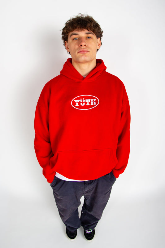 YÜTH RED OVAL HOODIE